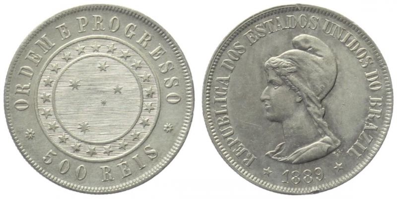 Brasilien 500 Reis 1889
